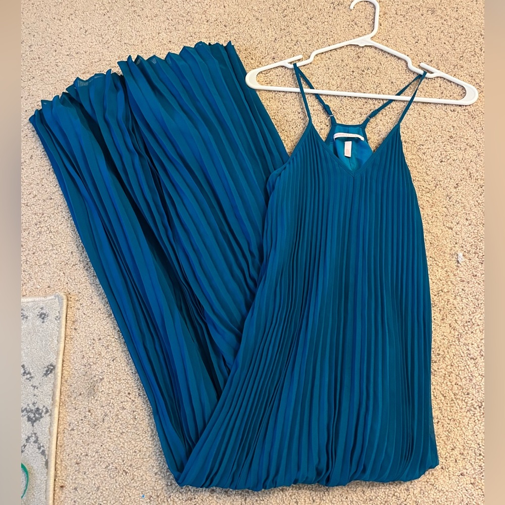 Victoria’s Secret Accordion Pleated Teal Maxi Dress, Size XS